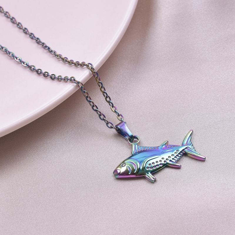 Meerestier Fisch Charm Titan Stahl Halsketten für Frauen Accessoires Korea Trend Schmuck Am Hals Halskette Halsband Party_voghion.com