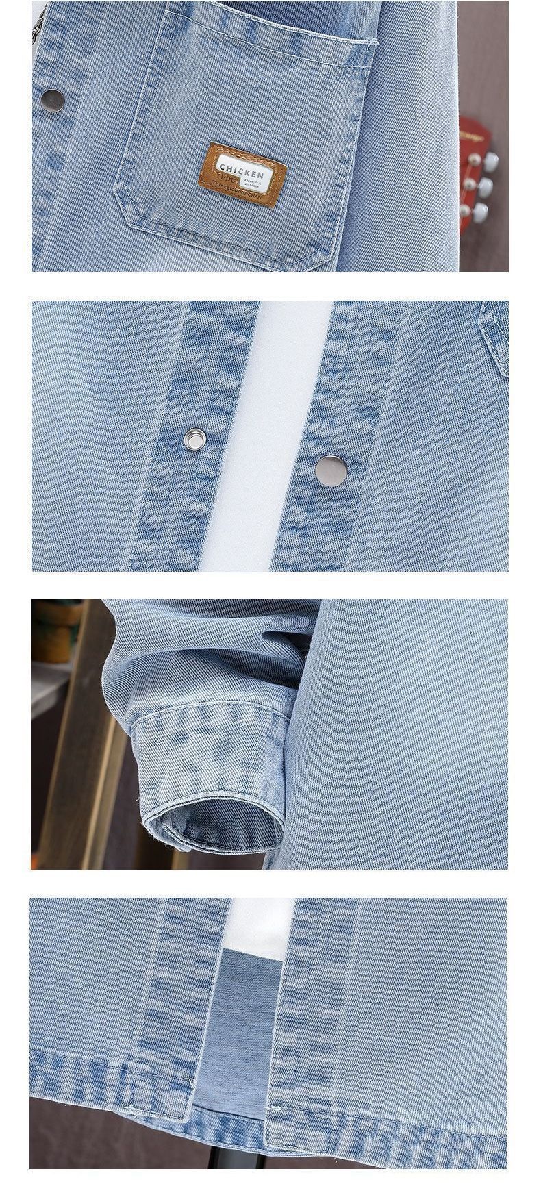 Vintage Washed Denim Jacke – Übergroßer Jugendmantel für Teenager und Studenten (Schwarz/Blau, M-XXXXL)_voghion.com