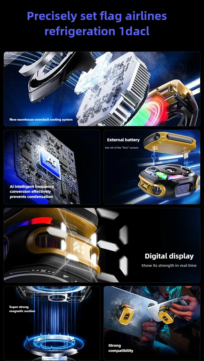 MEMO CX12 Mobile Phone Cool Heat Sink AI Semiconductor With Battery Digital Display Cooling Radiator For IOS Android_voghion.com