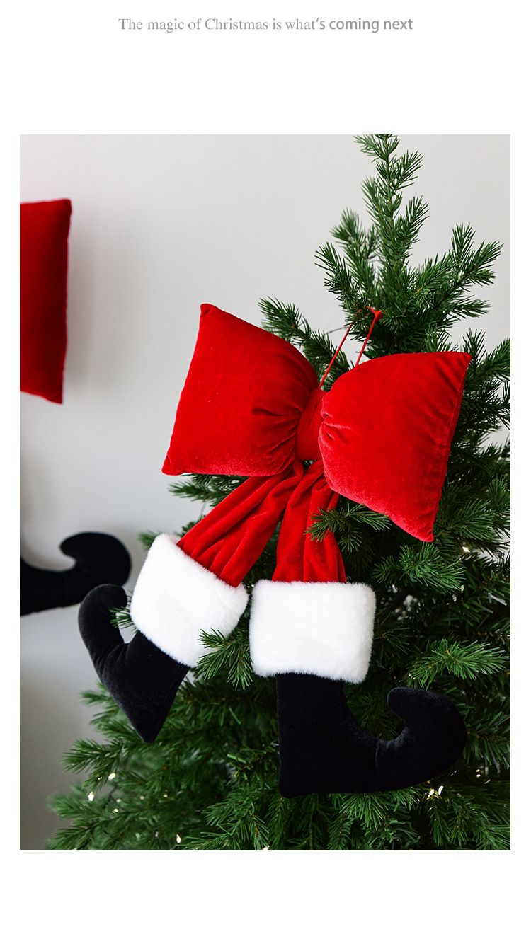 NUCHI With Feet Bow Christmas Tree Decoration, New Style Unique Ornament For Window Display & Holiday Decor_voghion.com