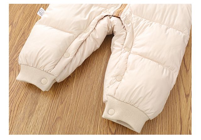 Weicher Baby-Winter-Strampler aus Baumwolle mit Fleecefutter – Unisex-Overall mit langen Ärmeln und Kapuze für Neugeborene und Kleinkinder (0–12 Monate, 80 cm und darunter)_voghion.com