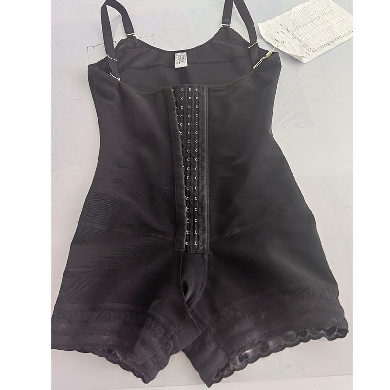 Pantalones de barriga con cremallera, mono con cintura corsé, mono moldeador de cuerpo transpirable de malla de doble capa con 4 botonaduras_voghion.com