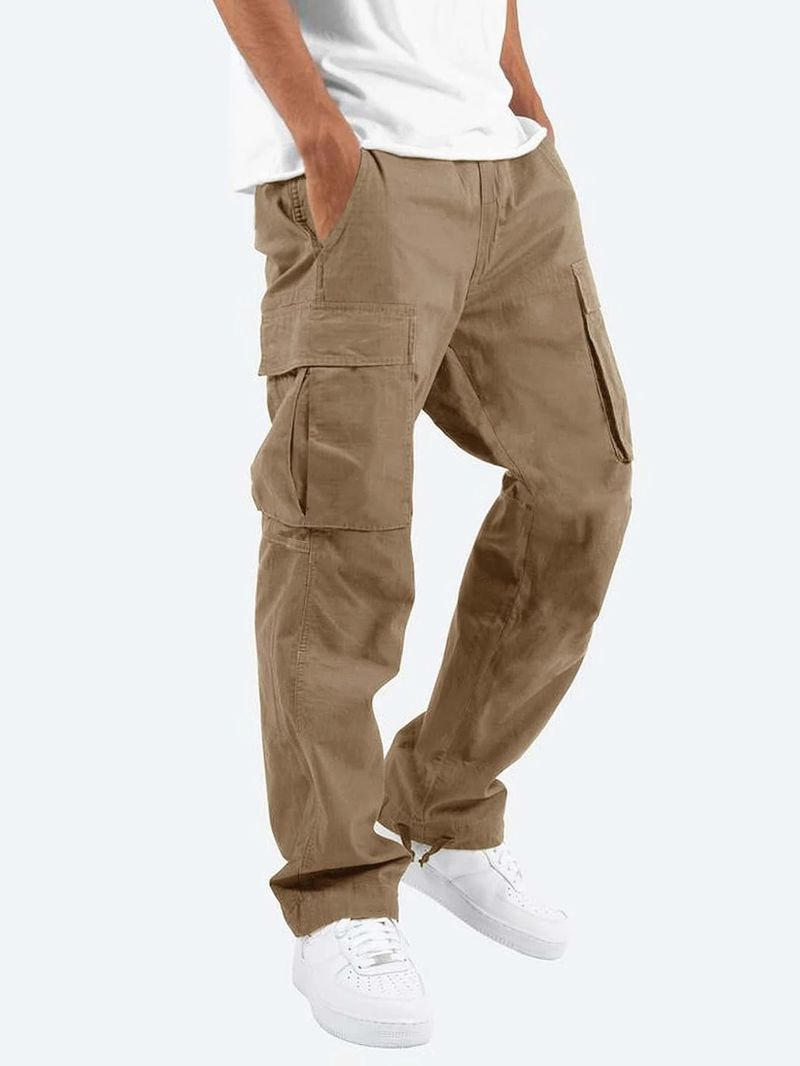 2024 Sommer Neue Herren Arbeitskleidung Kordelzug Multi Pocket Freizeithose_voghion.com