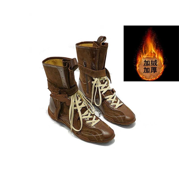 Damen-Boxstiefel, Rindsleder-Version, flache Innenhöhe, Erhöhung, echtes Leder, Martin für Damen, neue Boxstiefel aus Wildleder, Schnürstiefel, kurz, deutsch_voghion.com