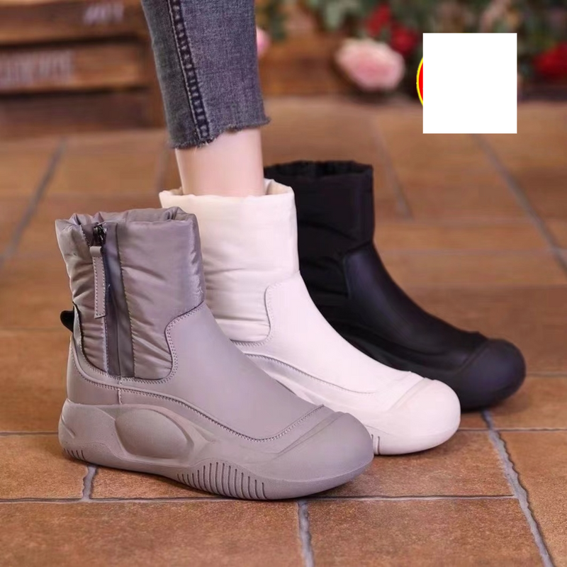 Chaussures pour femmes, nouvelles bottes Martin d'hiver en coton et velours épais, semelles épaisses, antidérapantes et chaudes_voghion.com
