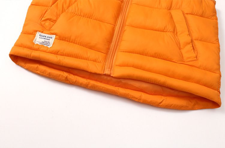 Steppweste für Kinder – Leichte Winter-Pufferweste für Jungen und Mädchen (Schwarz/Rot/Beige/Orange/Marineblau), 110–150 cm, Polyesterfüllung, Stehkragen mit Reißverschluss_voghion.com