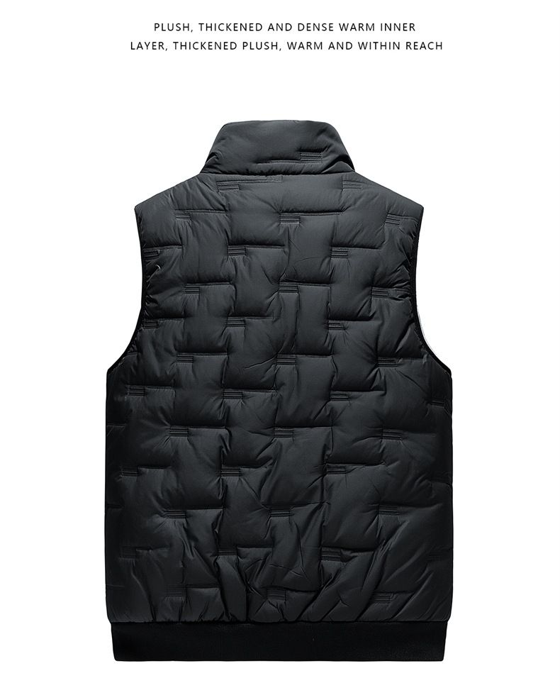 Men's Multi-Pocket Stand Collar Vest Jacket - Lightweight Warm Fleece Lined Slim Fit Casual Outerwear For Winter (Grey/Black/Khaki, Sizes M-8XL)_voghion.com