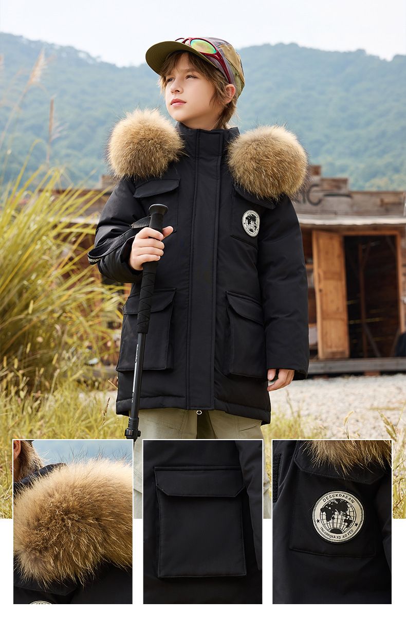 Premium Kids Winter Jacket With White Duck Down - Warm Hooded Coat For Boys & Girls (120-180cm) - Soft & Stylish Design_voghion.com