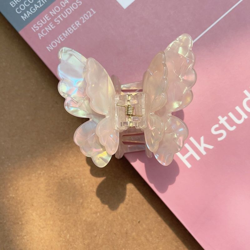 Acetic Acid Girl Double Layer Butterfly Clip Sweet And Fairy Net Red Hair Accessories Hair Clip Half Clip_voghion.com