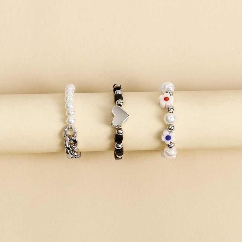 Set di gioielli da donna, estate, tendenza, in argento, a forma di cuore geometrico, confezionati singolarmente, con anello di perle_voghion.com