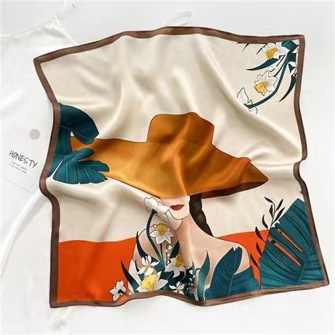 Silk Scarf 70 Small Square Scarf Spring, Autumn, and Summer Scarf Women's Thin Silk Scarf Silk Travel Photo_voghion.com