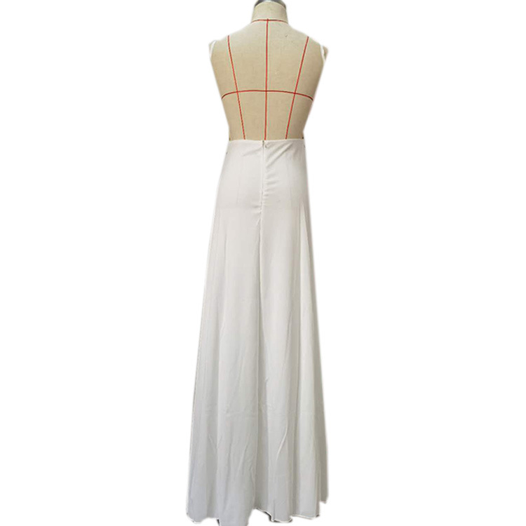 Neues Abendkleid mit Träger, Sexy Hochzeits-Brautjungfernkleid mit tiefem V-Ausschnitt, Slim Fit Kleid, Kurzarm_voghion.com