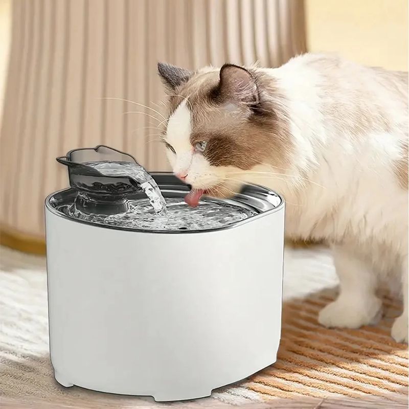 Fontaine à eau pour chats et chiens avec recirculation automatique et filtration, distributeur d'eau électrique USB silencieux, pompe à eau en forme d'oreille de chat._voghion.com