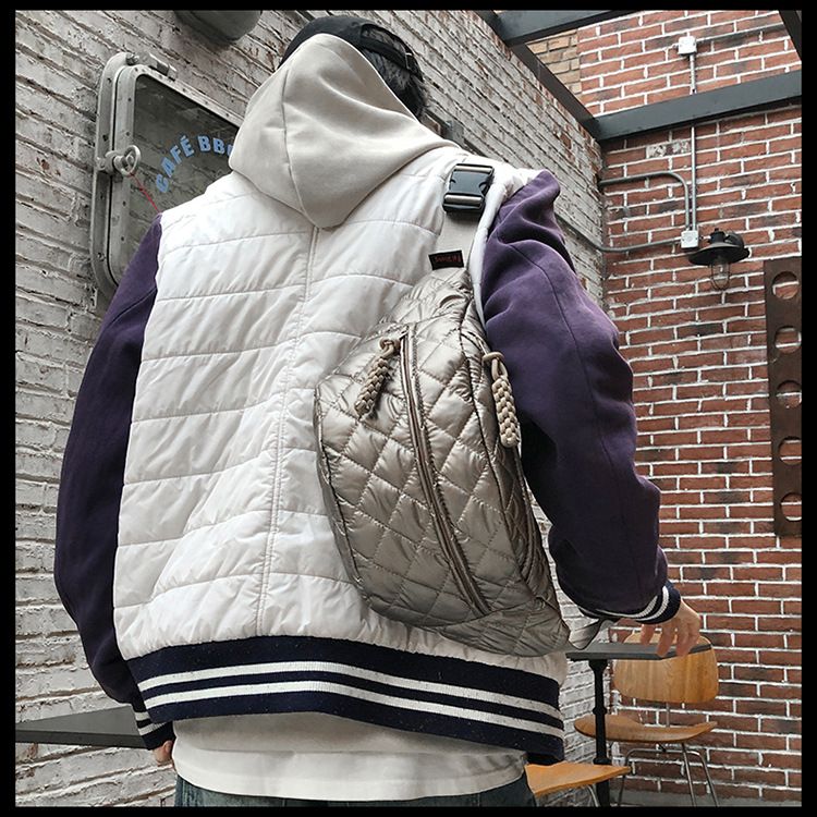 Winter New Women's Waist Bag Large Capacity Cotton Coat Crossbody Bag Fashion Waist Bag Diamond Embroidery Couple Chest Bag_voghion.com