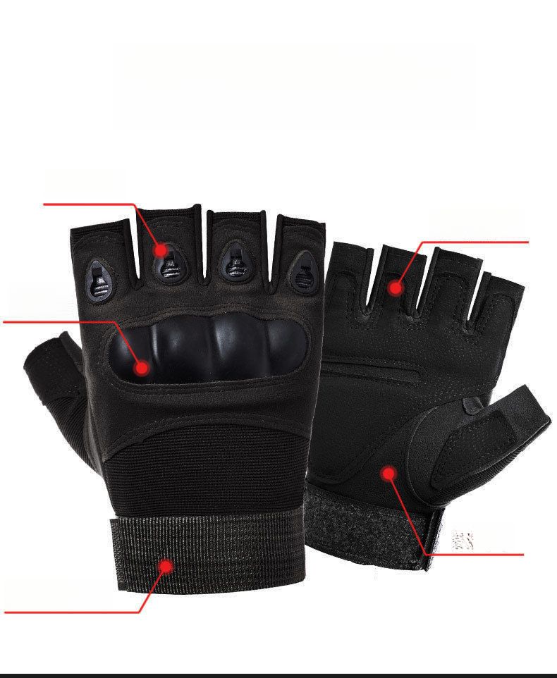 Taktische und Frauen Halbfinger Schutzsporttraining Outdoor Militärfans Spezialkräfte Reithandschuhe Männer_voghion.com