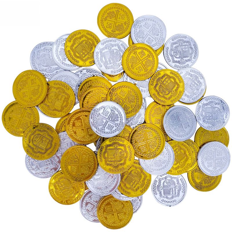 Pirate gold coin children's game coin cross gold coin party makeup costume props simulation plastic gold coin toy_voghion.com