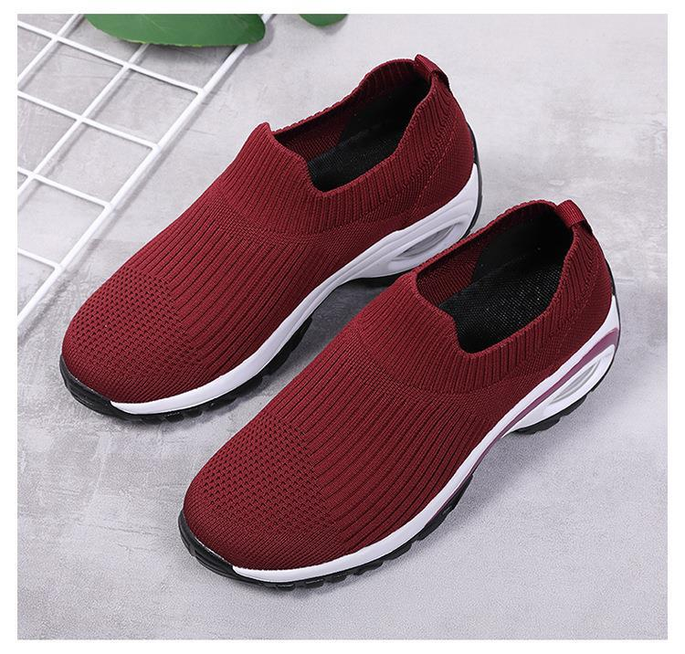 Bequeme Plateau-Loafer für Damen – 3 cm dicke Air-Cushion-Rocker-Sohle (atmungsaktives Sockendesign) – Freizeitschuhe zum Hineinschlüpfen für Tanz und Alltag (Größe 35–42)_voghion.com