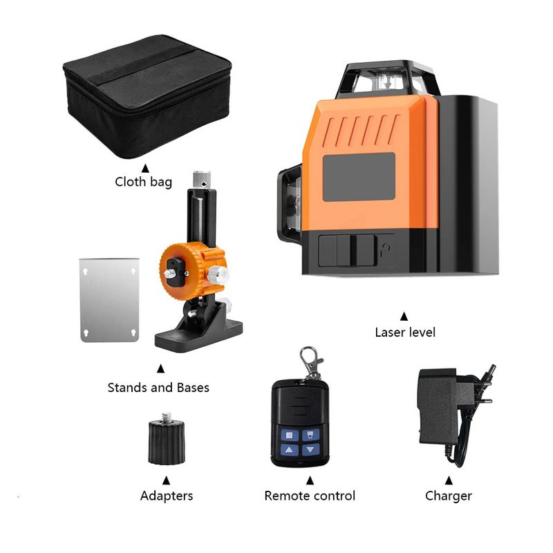 16-Line Mini Self-Leveling Green Beam Laser Level – Indoor/Outdoor Cross-Line Projector For Wall & Floor Alignment_voghion.com