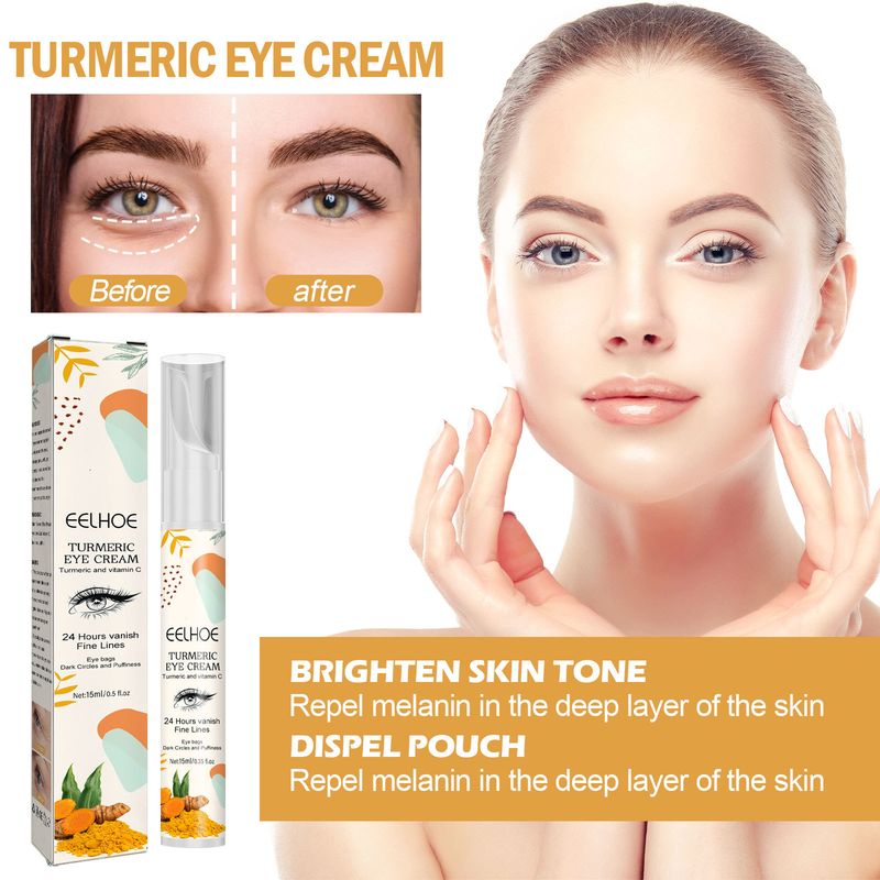 Turmeric Whitening Instant Wrinkle Remover Anti Dark Circle Fade Fine Line Brighten Moisturizer Eye Care Cream_voghion.com