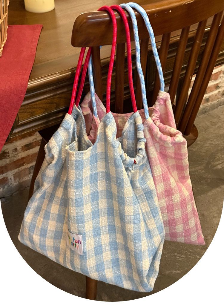 Canvas 2025 Herbst/Winter Neue karierte Umhängetasche mit großer Kapazität_voghion.com