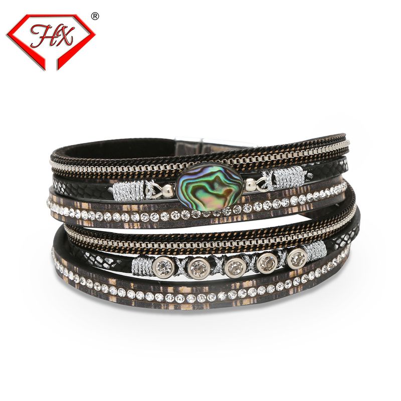 Best-selling Geometric Women's Creative Handmade Bracelet Abalone Shell Magnetic Clasp Personalized Jewelry_voghion.com