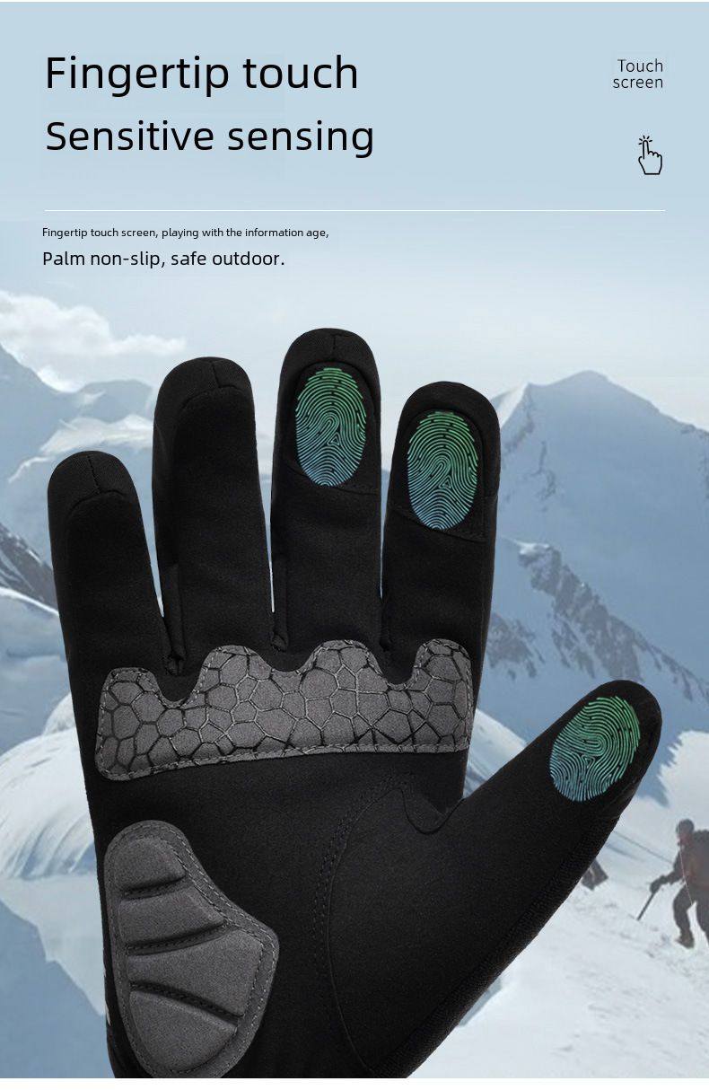 Fahrradhandschuhe Shirley Neue verdickte Langfinger-Reithandschuhe wasserdichte 3 m warme Skihandschuhe_voghion.com