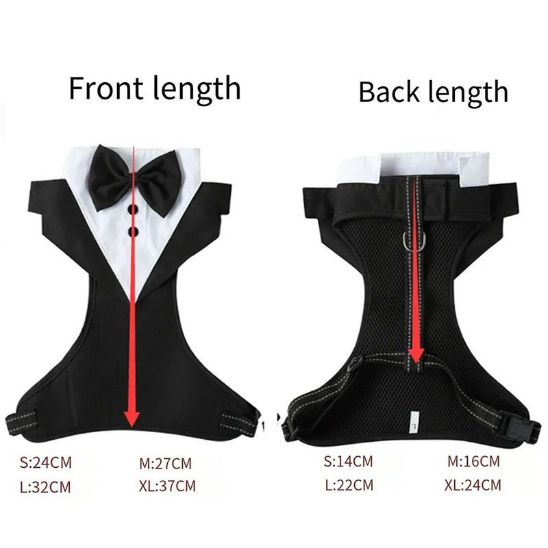 Costume da smoking per cani, camicia formale, abito da cerimonia per cani, giacca nera, abito da cucciolo, principe, abito con papillon, gilet per cani di piccola taglia e gatto._voghion.com