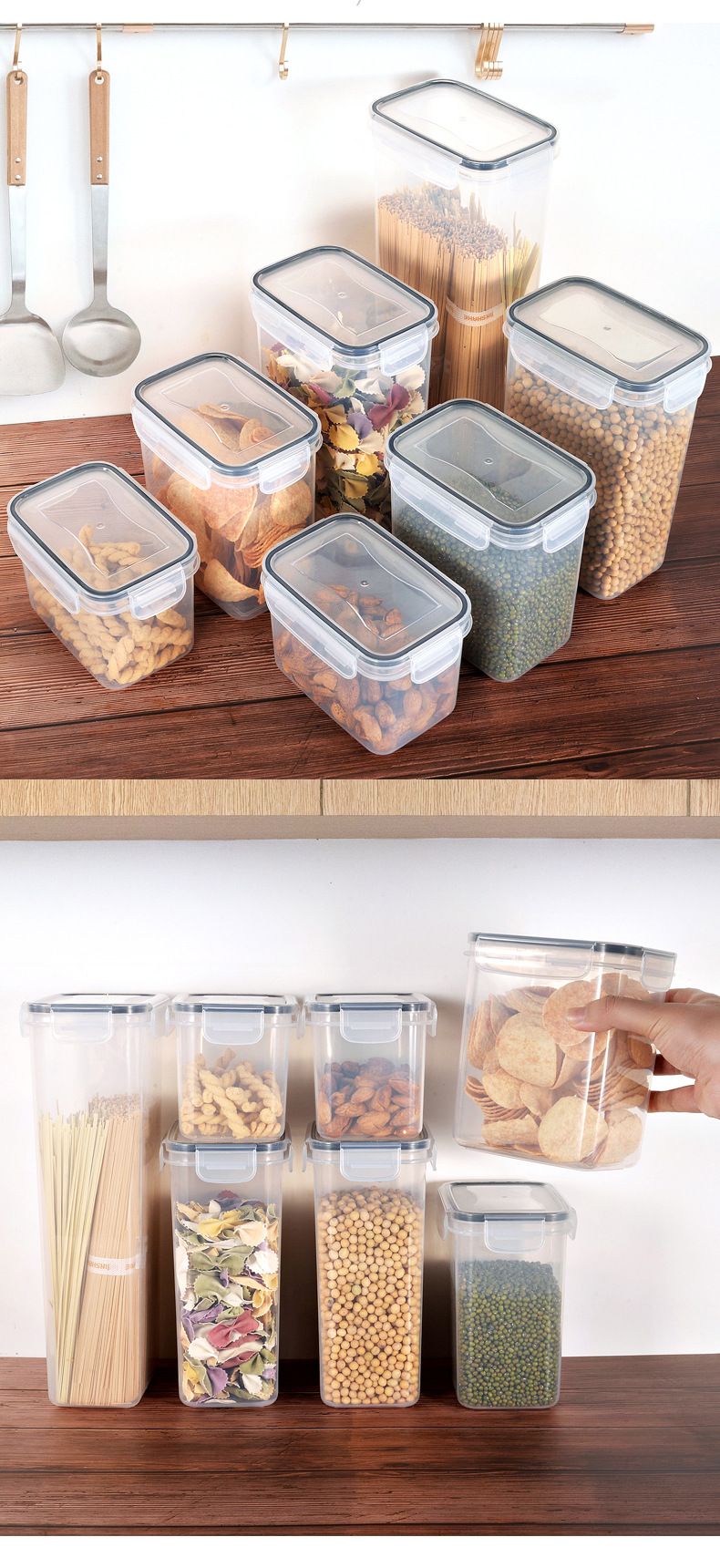 42-Piece BPA-Free Plastic Food Storage Container Set – Airtight Stackable Pantry Organizers For Dry Goods, Spices & Coffee_voghion.com