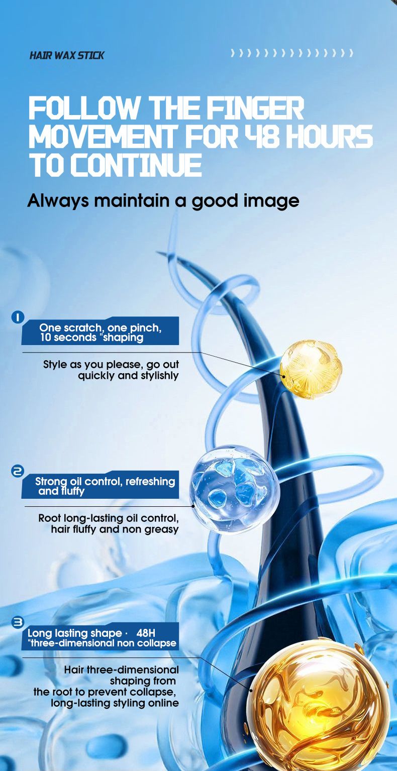 TVLV Wosk do stylizacji włosów dla mężczyzn Mocny lakier do włosów Zapach Gładki utrwalony wosk do włosów w sztyfcie Żel 40g_voghion.com