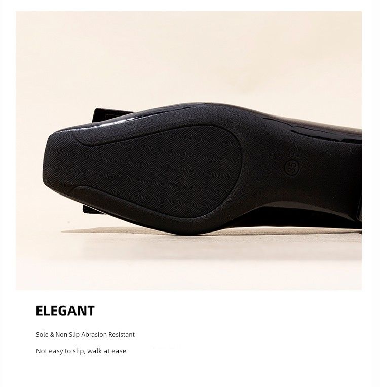 Black Clothing Flat Women 2025 New Arrival Square Toe All-Matching Soft Leather Comfortable For Work Women's_voghion.com