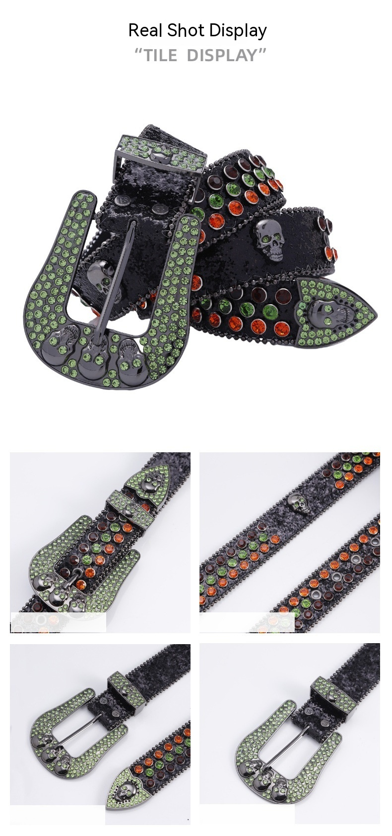 Damen 2024 Neuer personalisierter Punk-Schädel, kreatives Design-Zubehör, dekorativer Jeans-Modegürtel mit Diamanten, Herren-Taillenabdeckung_voghion.com