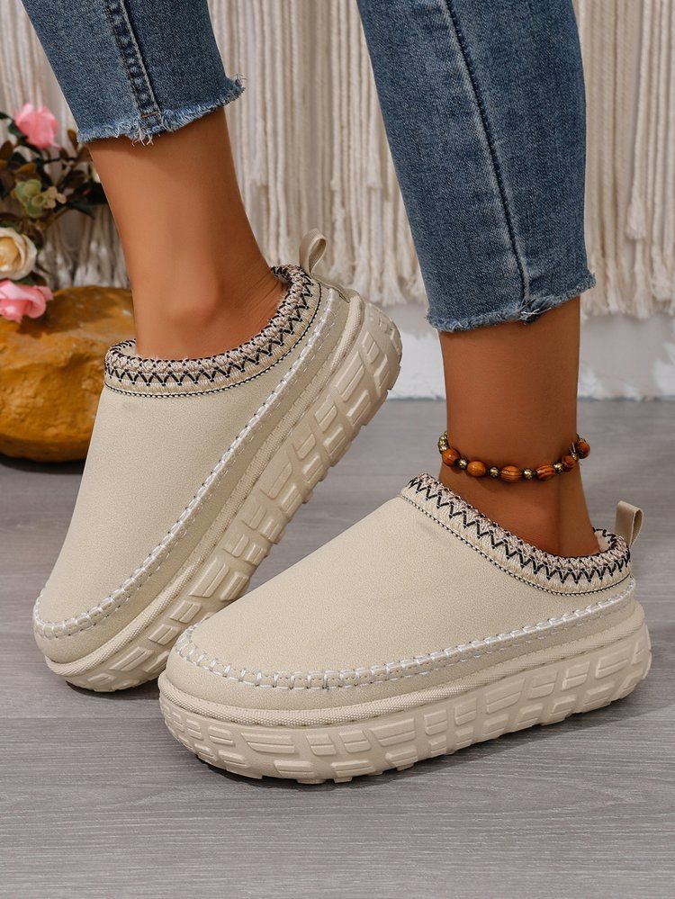 Women's Shoes Large Size Thick Soled Slippers For Women Autumn And Winter New Style Plush And Thickened Warm Slip On Cotton Slippers For Women_voghion.com