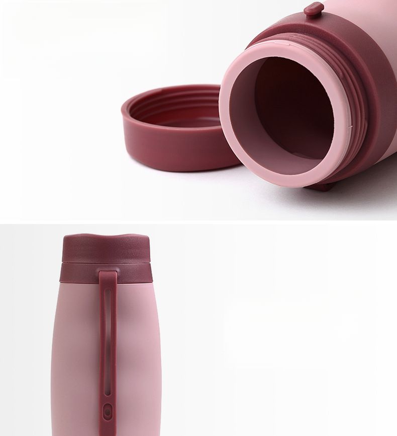 Borraccia sportiva portatile da 600 ml, resistente alle alte temperature, in silicone, pieghevole, per viaggi all'aperto_voghion.com