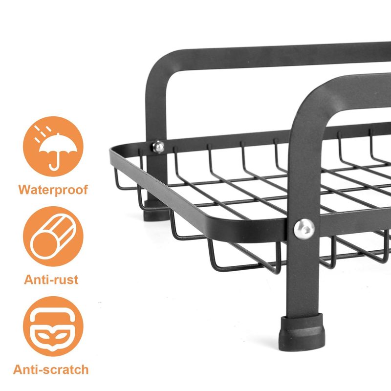 2-Tier Dish Drying Rack For Kitchen Counter Space Saving Rustproof Dish Rack With Drainboard Detachable Kitchen Drainer Organizer Set With Utensil Holder Bowl Rack Dish Rack Chopping Board Rack_voghion.com