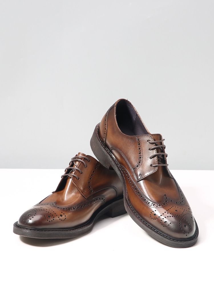 ShoeVault Dropshipping/Scarpe da uomo in pelle bovina retrò casual da lavoro formali da sposa in stile brogue britannico_voghion.com