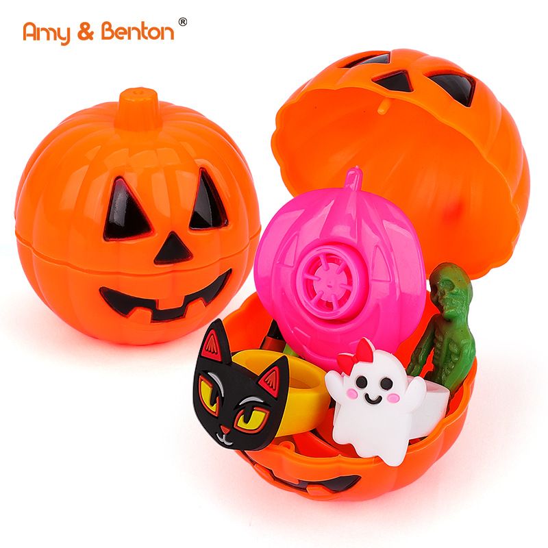 Halloween Ghost Festival Halloween open lid pumpkin bucket trick party gift candy open pumpkin shell_voghion.com