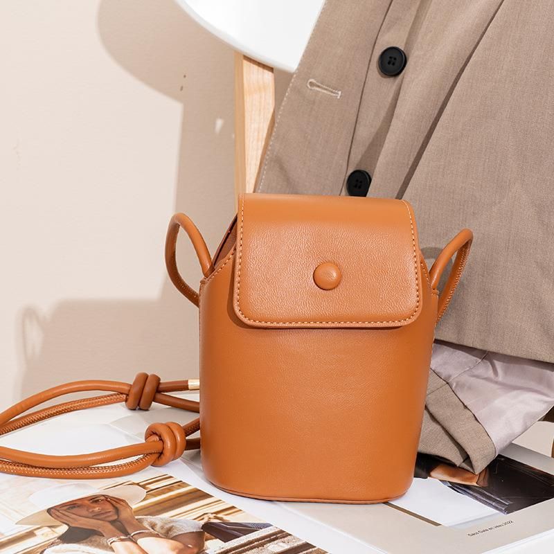 Borsa a tracolla di alta qualità in PU per telefono, versione coreana, da donna, modello secchiello, 2025_voghion.com
