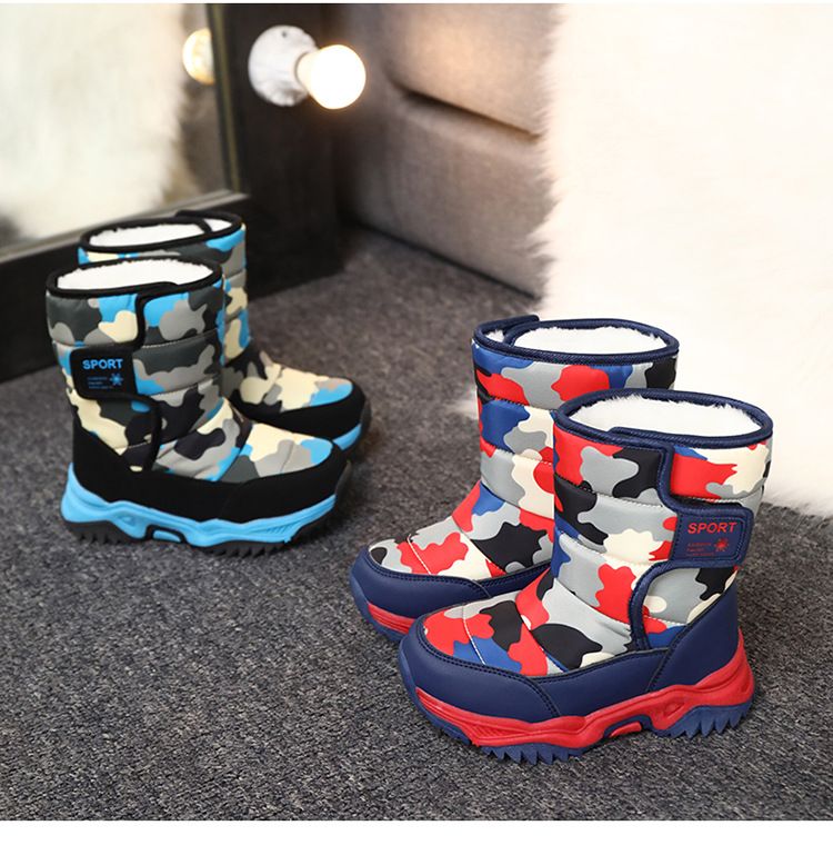 Kinder schnee 2024 winter neue stil mit plüsch isolierung, mittlere und große kinder baumwollschuhe, multi-farbe hohe_voghion.com