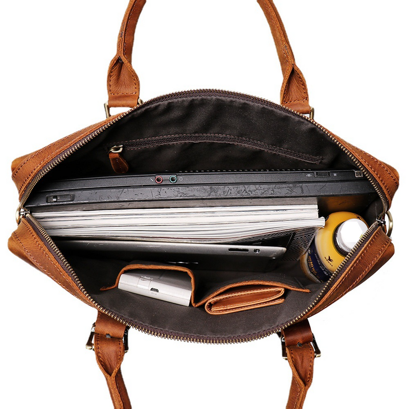 Businesstasche für Herren, Handtasche Crazy Horse-Leder, Computertasche aus echtem Leder großes Fassungsvermögen,_voghion.com