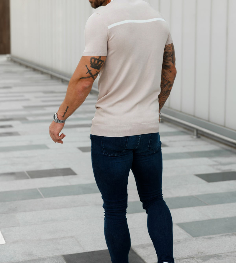 Herenkleding Nieuwe heren Slim Kleur Matching Opstaande kraag Heren Casual Verticaal Gestreept Korte Mouw Jeugd Herenkleding Tops_voghion.com