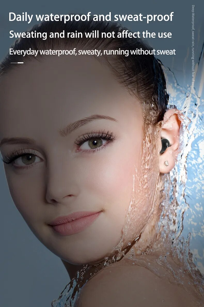 Invisible Headphones TWS Mini Earphones Wireless Bluetooth 5.3 Earbuds With Microphone Noise Reduction In-Ear Headset_voghion.com