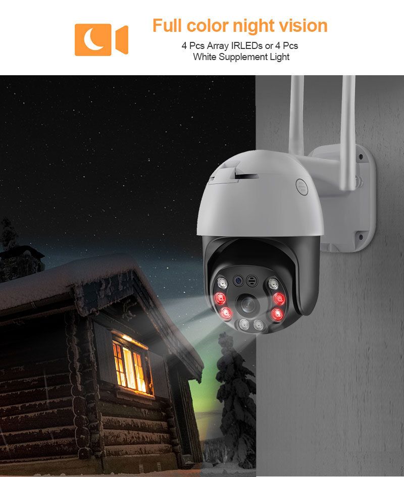 Home HD Security Dome Camera Outdoor Night Vision Full Color WiFi Network Monitor_voghion.com