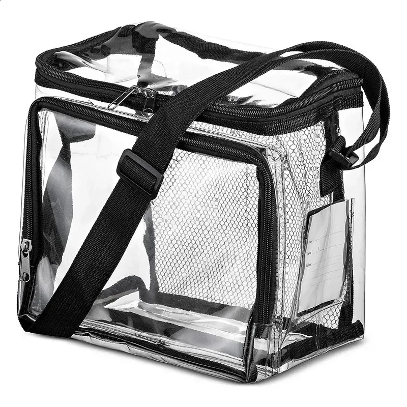 Borsa da donna in PVC, borsa per il pranzo, portatile, grande capacità, impermeabile, da viaggio, trasparente, a tracolla, per_voghion.com