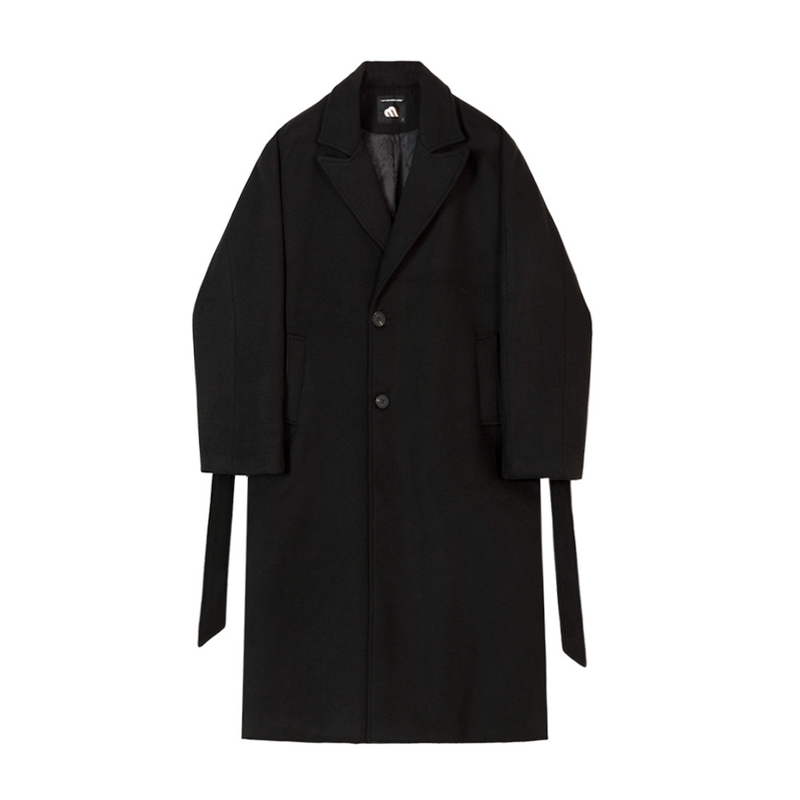 MYQ Wool For Men Winter Korean Style High-end Over-the-knee Trench Coat Loose Thickened Woolen Jacket Trendy_voghion.com