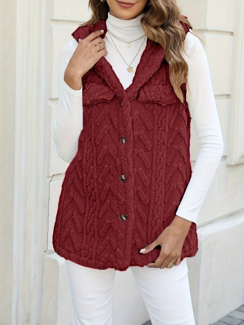 Doudoune sans manches à capuche pour femme – Manteau d'hiver matelassé léger à col montant (beige, rose, rouge, anthracite, kaki, violet)_voghion.com