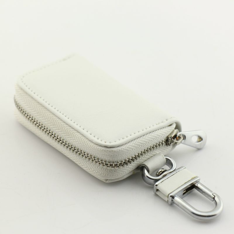 Genuine Leather Car Case Cowhide Men Women Keychain Large Capacity Zipper Key Bag Waist Hanging Multifunctional Storage_voghion.com