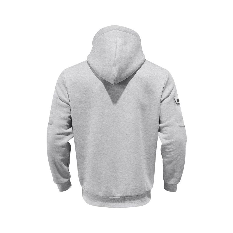 Heavyweight Fleece-Lined Work Jacket For Men – Utility Hooded Zip-Up With Tibetan Blue & Khaki Options_voghion.com