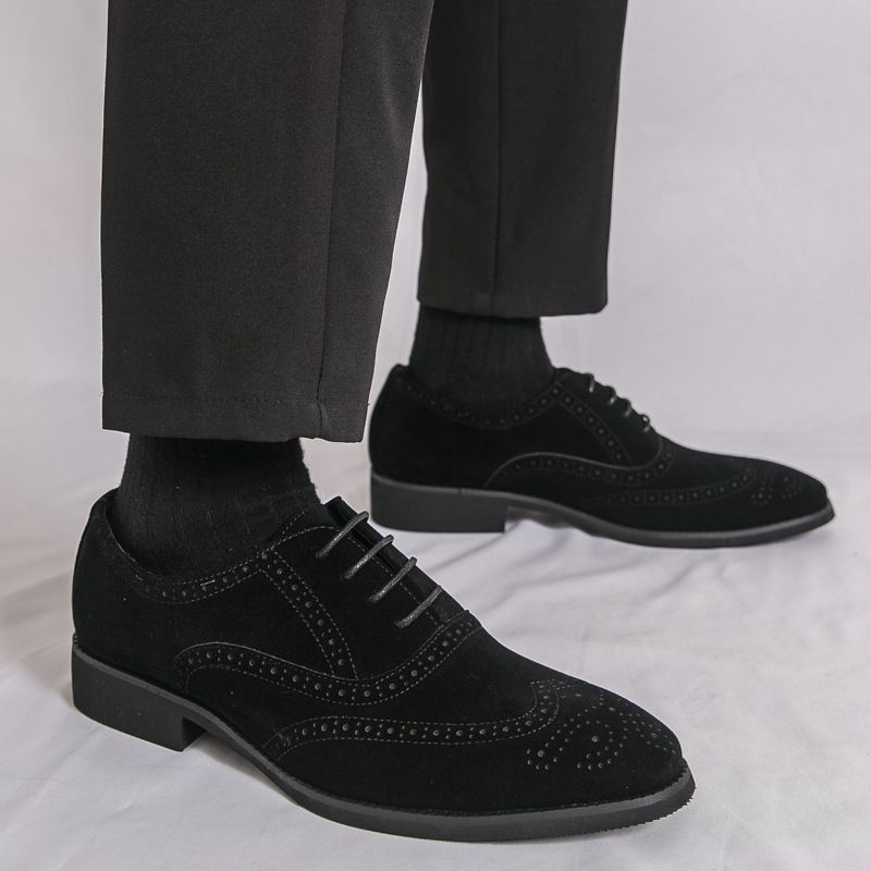 Cross-Border Suede Business Formal Leather Men's New Pointed Toe Loafers Export Large Size Casual Shoes Men_voghion.com