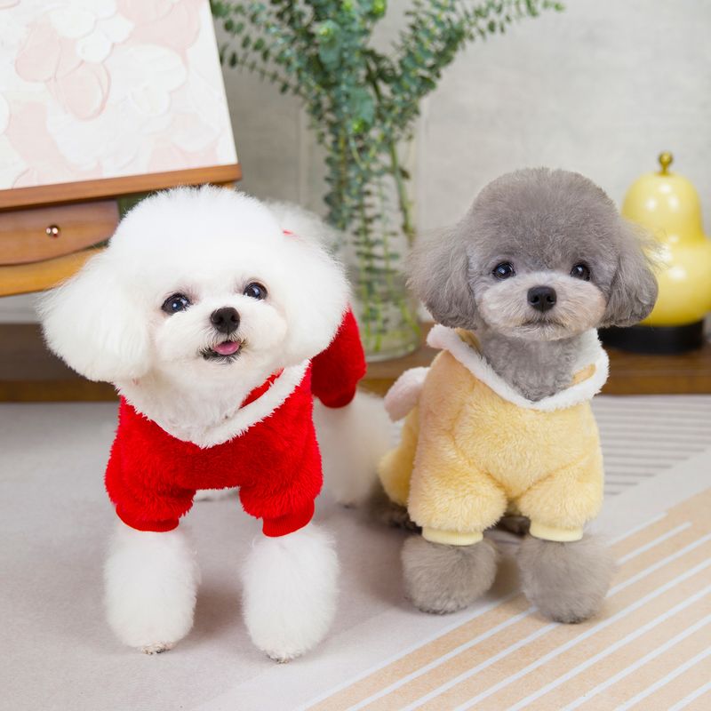 Vestiti per cani con fibbia per guinzaglio, cappotto invernale in cotone per cuccioli di peluche, per passeggiate all'aperto, caldo pile in stile giapponese e coreano_voghion.com