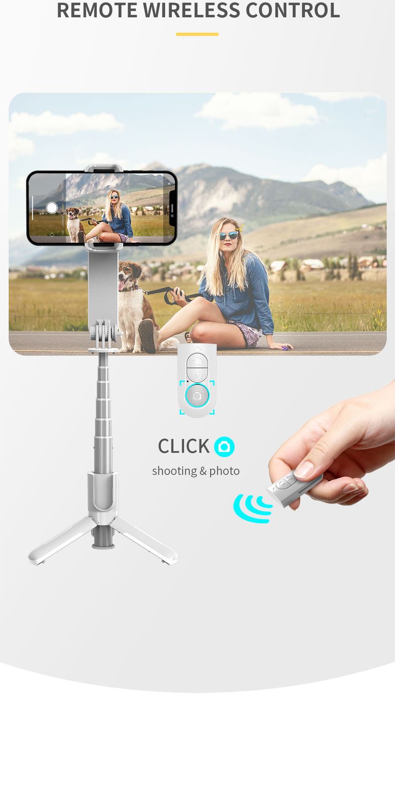 Handheld Gimbal Stabilizer Stick L09 Bluetooth Mobile Phone Holder Adjustable Fill Light Selfie Stand For IPhone/Xiaomi_voghion.com